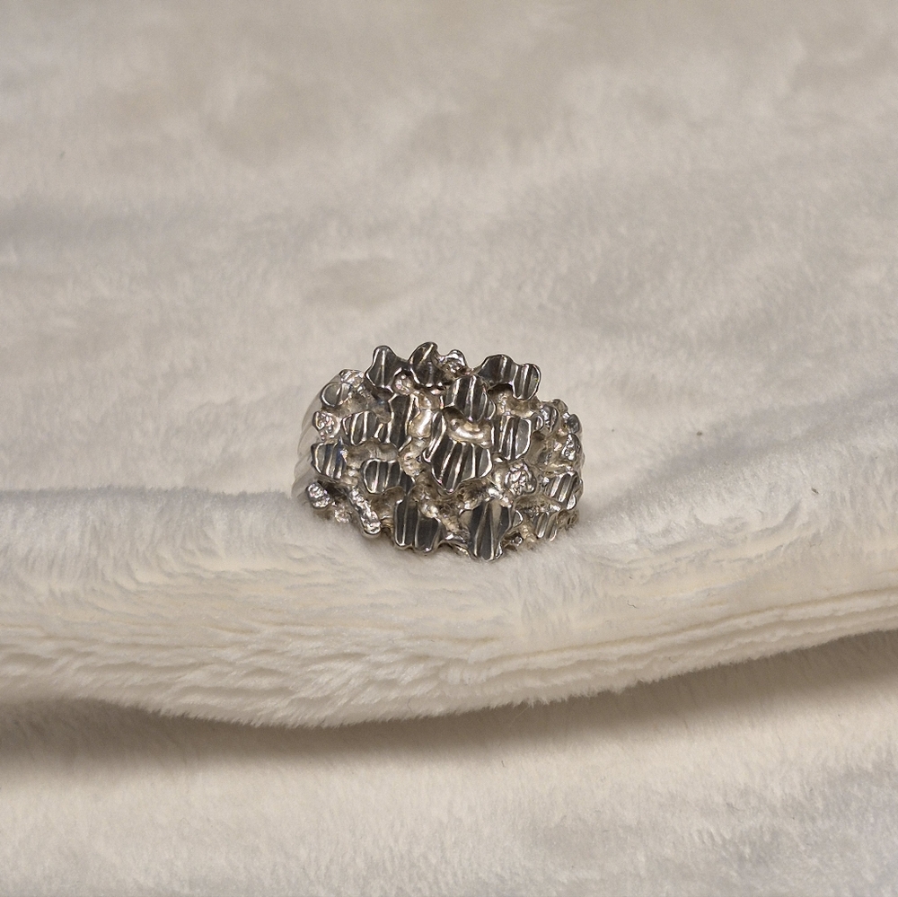 Solid Sterling Silver Brutalist Chunky Ring. 925 … - image 3